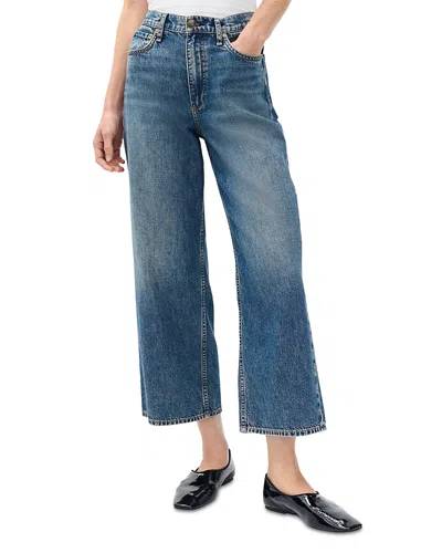 Rag & Bone Andi Wide Leg Ankle Jeans In Declan In Blue