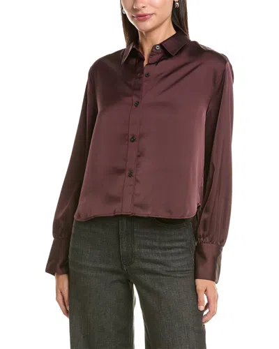 Rag & Bone Andre Satin Shirt In Purple