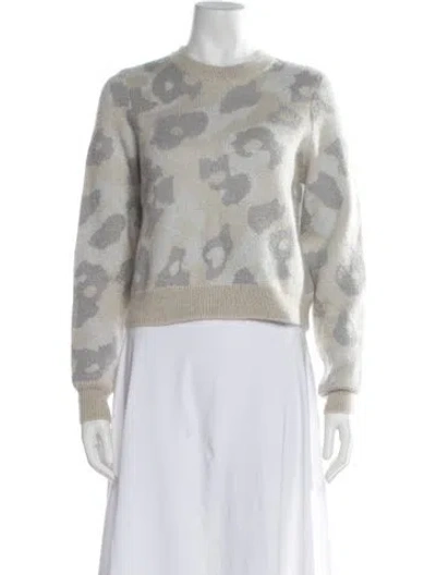 Pre-owned Rag & Bone Angora Animal Print Sweater In Gray