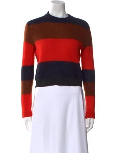 Pre-owned Rag & Bone Angora Striped Sweater In Red
