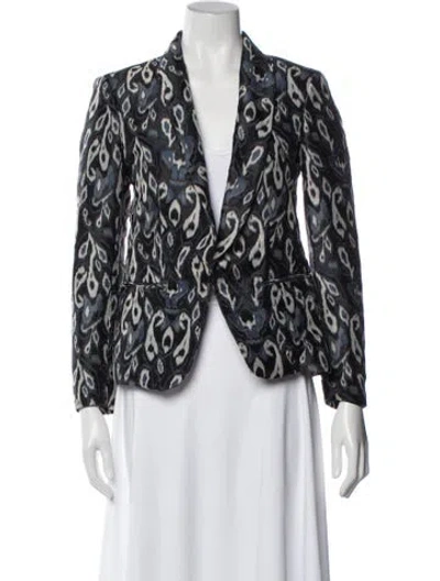 Pre-owned Rag & Bone Animal Print Blazer In Blue