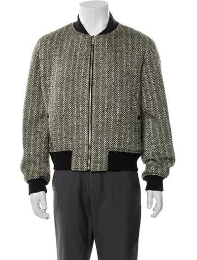 Pre-owned Rag & Bone Animal Print Bomber Jacket In Green