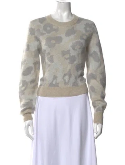 Pre-owned Rag & Bone Animal Print Crew Neck Sweater In Grey