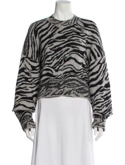 Pre-owned Rag & Bone Animal Print Crew Neck Sweater In Multi