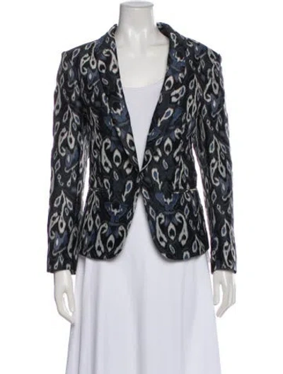 Pre-owned Rag & Bone Animal Print Evening Jacket In Blue