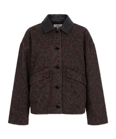 Rag & Bone Natalia Leopad Print Cotton Jacket In Brown
