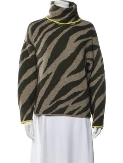 Pre-owned Rag & Bone Animal Print Turtleneck Sweater In Multi