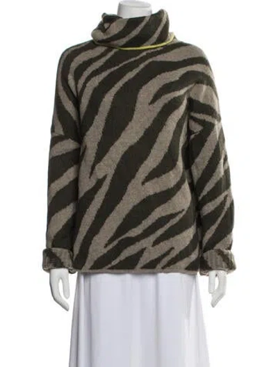 Pre-owned Rag & Bone Animal Print Turtleneck Sweater In Neutrals
