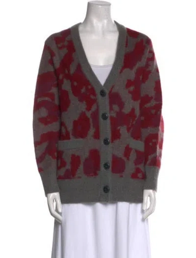 Pre-owned Rag & Bone Animal Print V-neck Sweater In Multi