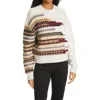 Rag & Bone Annalise Crewneck Wool Blend Sweater In White