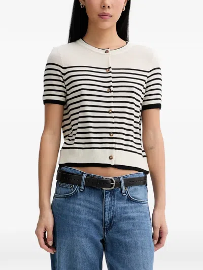 Rag & Bone Anne Short-sleeve Cardigan In White
