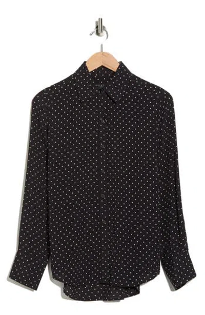 Rag & Bone Antonia Polka Dot Shirt In Black