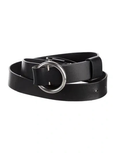 Pre-owned Rag & Bone Arc Circle Skinny Waist Belt In Black