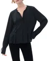 Rag & Bone Arden Pleated Blouse In Black