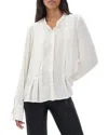 Rag & Bone Arden Pleated Blouse In White