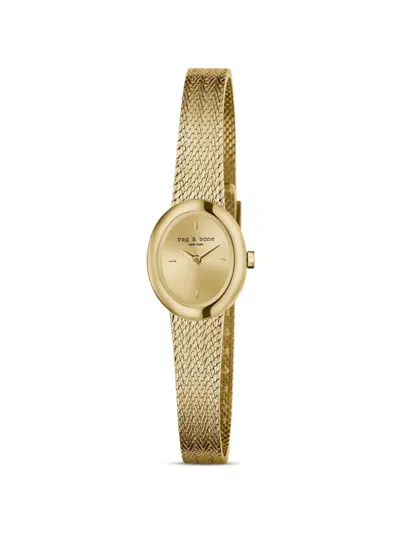 Rag & Bone Aria Herringbone Mesh 22mm Watch In Gold