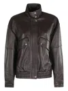 Rag & Bone Aria Panelled Leather Bomber Jacket In Brown