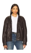 Rag & Bone Aria Panelled Leather Bomber Jacket In Brown