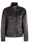 Rag & Bone Aria Panelled Leather Bomber Jacket In Brown