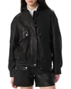 Rag & Bone Aria Leather Bomber Jacket In Black