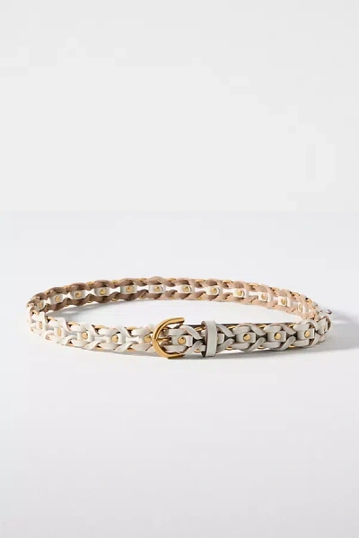 Rag & Bone Aria Woven Metal Ring Belt In White