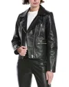 Rag & Bone Long Sleeve Leather Jacket In Black