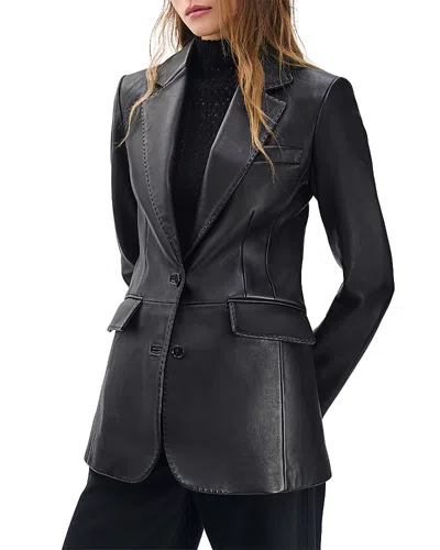 Rag & Bone Ash Leather Blazer In Black