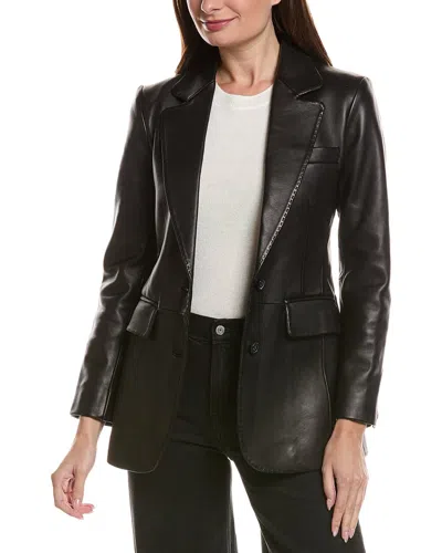 Rag & Bone Ash Leather Blazer In Black