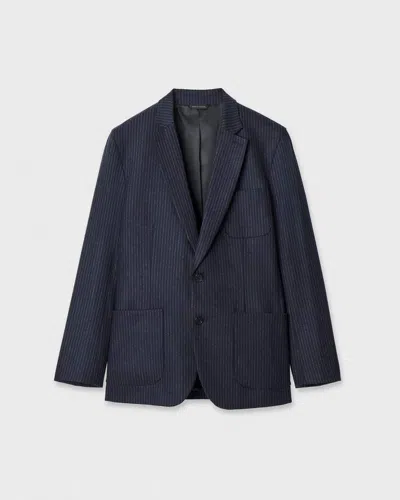 Rag & Bone Ashcroft Chalk Stripe Jacket In Navy