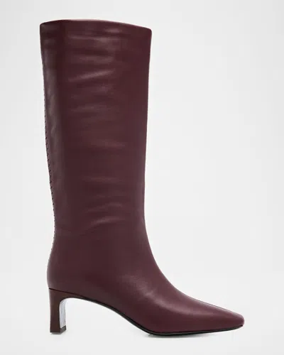 Rag & Bone Astor Leather Slouch Boots In Red