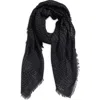 Rag & Bone Astra Dash Fringe Scarf In Black