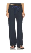 Rag & Bone Atlas Linen Drawstring Carpenter Pants In Blue