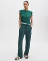 Rag & Bone Atlas Linen Drawstring Carpenter Pants In Green