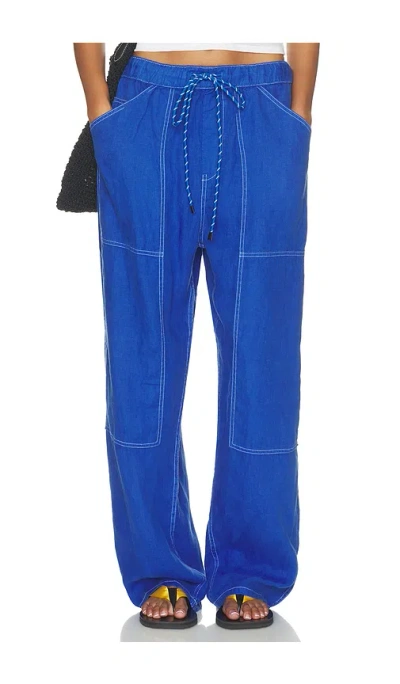 Rag & Bone Atlas Linen Pant In Royal