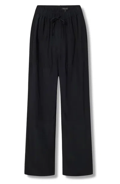 Rag & Bone Atlas Satin Pull On Pants In Black
