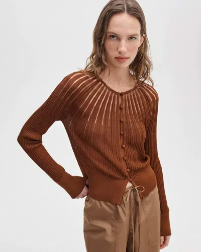 Rag & Bone Aubrey Cardigan In Brown