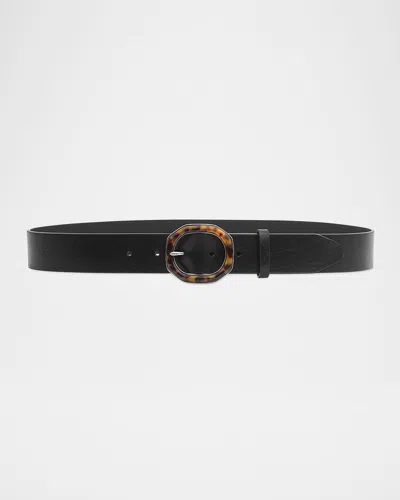 Rag & Bone Audrey Leather Belt In Black