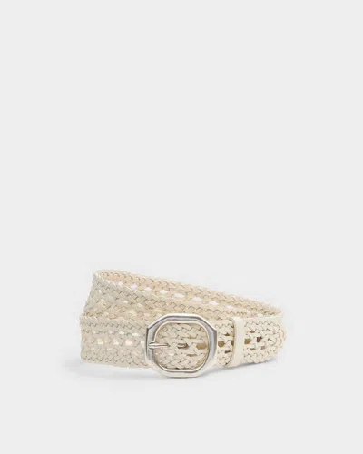 Rag & Bone Audrey Woven Italian Leather Belt In Gray
