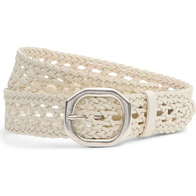 Rag & Bone Audrey Woven Leather Belt In White