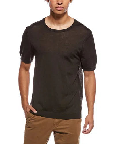 Rag & Bone Aulton Knit Wool-blend T-shirt In Brown