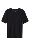 Rag & Bone Aulton Short Sleeve Wool Blend Sweater In Black