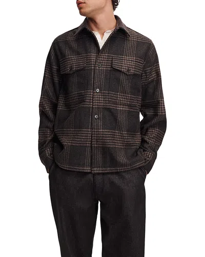 Rag & Bone Austin Plaid Wool Blend Pocket Shirt In Brown