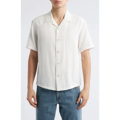 Rag & Bone Avery Camp-collar Honeycomb-knit Cotton-blend Terry Shirt In White