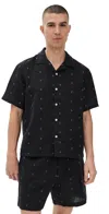 Rag & Bone Avery Embroidered Linen Shirt Blkrm In Black