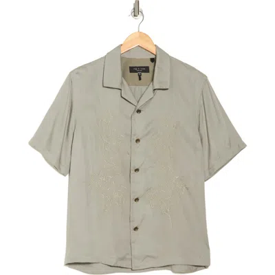 Rag & Bone Avery Floral Embroidered Camp Shirt