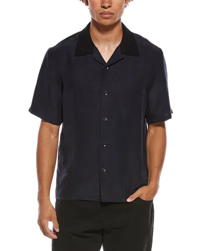 Rag & Bone Avery Linen-blend Slub Shirt In Blue