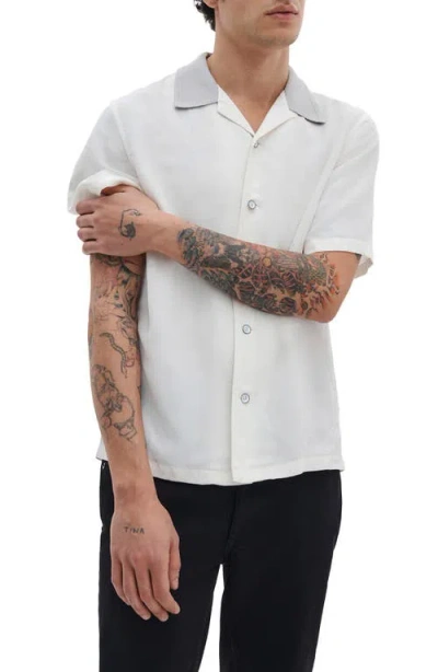 Rag & Bone Avery Slub Camp Shirt In White