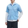 Rag & Bone Avery Stripe Camp Shirt In Blue