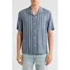Rag & Bone Avery Viscose Camp Shirt In Blue