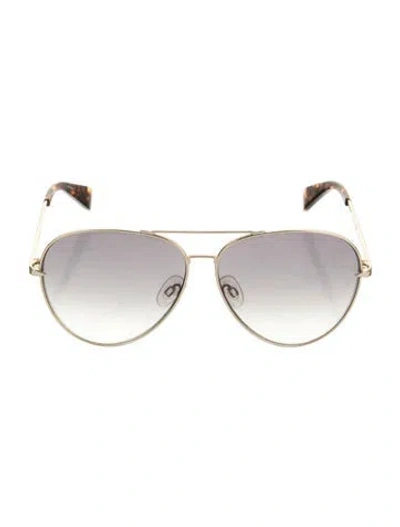 Pre-owned Rag & Bone Aviator Gradient Sunglasses In Gold